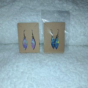 Long Leaf Earrings, sublimation earrings, wood earrings, double sided earrings
